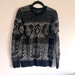 J. Crew Cotton Wool Blend Aztec Knit Sweater M